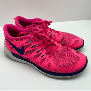 Nike 5.0 neon pink light weight running sneakers